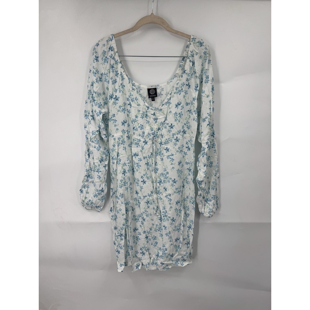 Bobeau Floral Milk Maid Peasant Dress Women M Ivory Dainty Whimsical‎ Babydoll